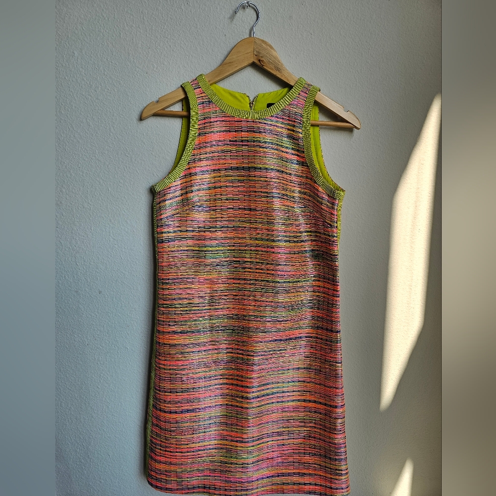 Alex Marie Pink and Green Sleeveless Mini Dress